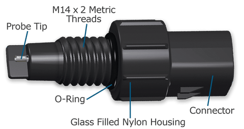 WW002802AA-series Glass Filled Nylon WIF Sensor (M14 x 2.0 thread)