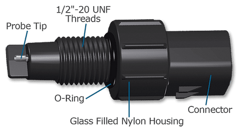 WW002801AA-series Glass Filled Nylon WIF Sensor (1/2 x 20 thread)